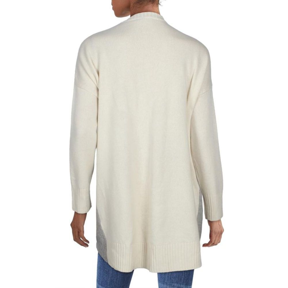 Eileen Fisher Womens Ivory Colorblock Hi-Low Shirt Crewneck Sweater Top NWT_2